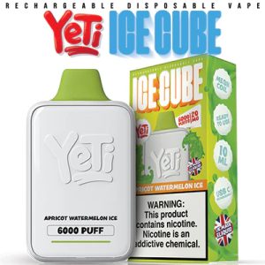 YETI ICE CUBE DISPOSABLE 50MG 6000 PUFF APRICOT WATERMELON