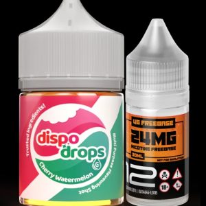 DISPO DROPS CHERRY WATERMELON SALT (30mg) COMBO 60ML