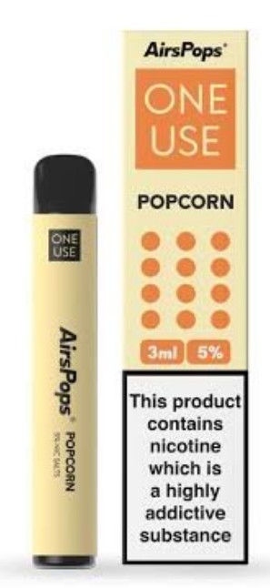 AIRSPOPS ONE USE 800 PUFF (5%) POPCORN