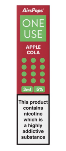 AIRSPOPS ONE USE 800 PUFF (5%) APPLE COLA