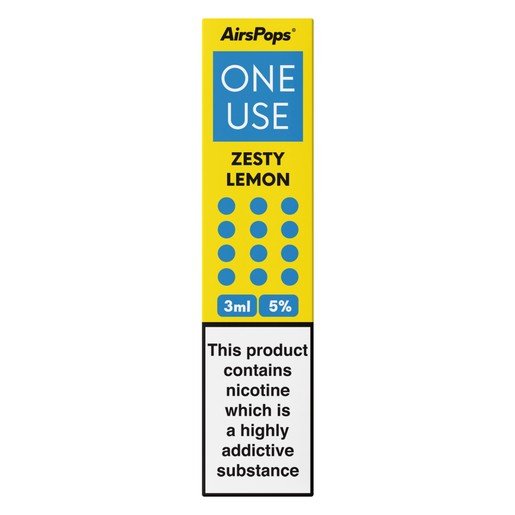 AIRSPOPS ONE USE 800 PUFF (5%) ZESTY LEMON