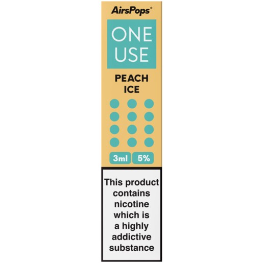 AIRSPOPS ONE USE 800 PUFF (5%) PEACH ICE