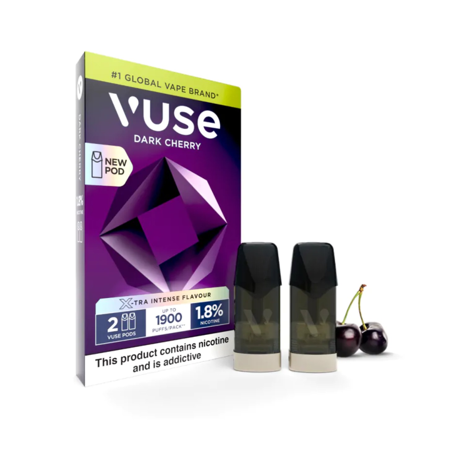 VUSE DISPO REP POD 2K PUFFS/PACK 2's 5% DARK CHERY