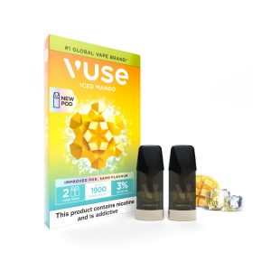 VUSE DISPO REP POD 2K PUFFS/PACK 2's 3% ICED MANGO