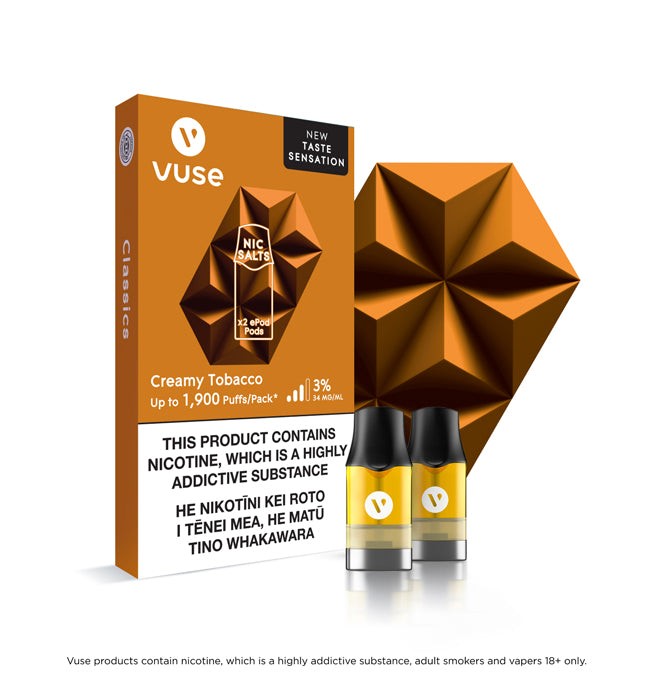VUSE DISPO REP POD 2K PUFFS/PACK 2's 3% CREAMY TOB
