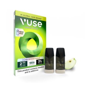 VUSE DISPO REP POD 2K PUFFS/PACK 2's 3% GRN APPLE