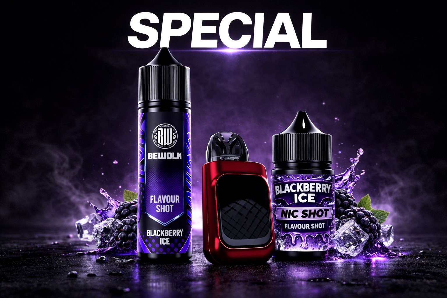 BEWOLK COMBO (3PCS) - BLACKBERRY ICE FLAVOR SHOT 35MG