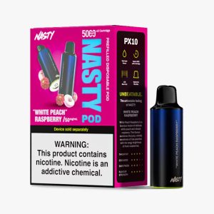NASTY PODS 2X5000 WHT PEACH RASPBERRY (PACK-2)