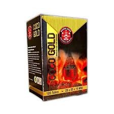 HOOKAH CHARCOAL COCO GOLD CUBES 120pcs SHISA BUZZ