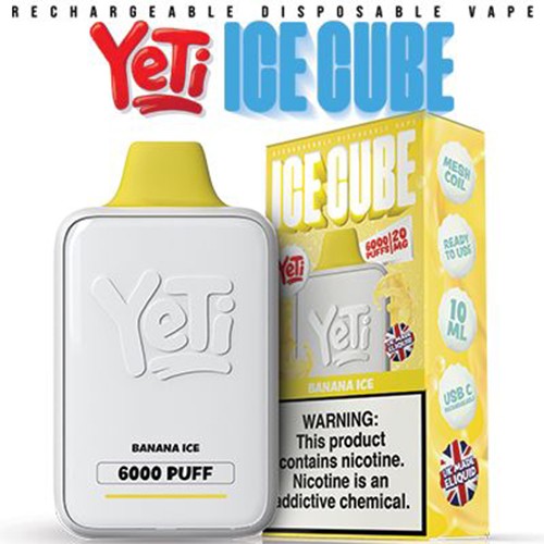 YETI ICE CUBE DISPOSABLE 50MG 6000 PUFF BANANA ICE
