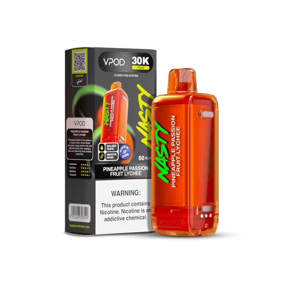 NASTY VERSA S VPOD 30K 50MG PINEAPPLE PASSION FRUIT LYCHEE