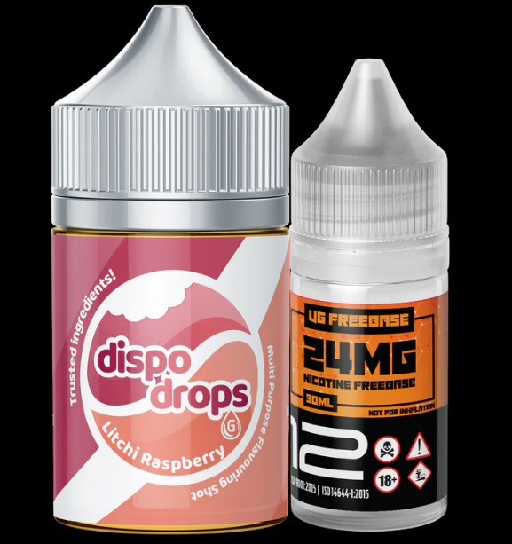 DISPO DROPS LITCHI RASPBERRY SALT (30mg) COMBO 60ML