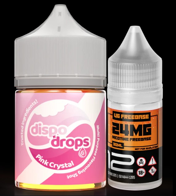 DISPO DROPS RASPBERRY CRYSTAL SALT (50mg) COMBO 60ML